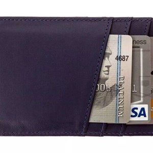 NEW Tovier RFID Blocking Genuine Slim Leather Wallet Credit Card Case Sleeve NIB